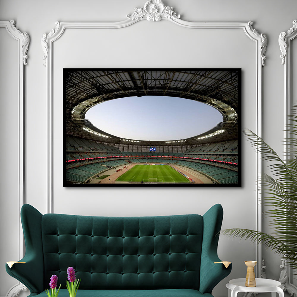 Empty Baku Olympic Stadium, Stadium Canvas, Sport Art, Gift for him, Framed Art Print Wall Decor, Picture Framed