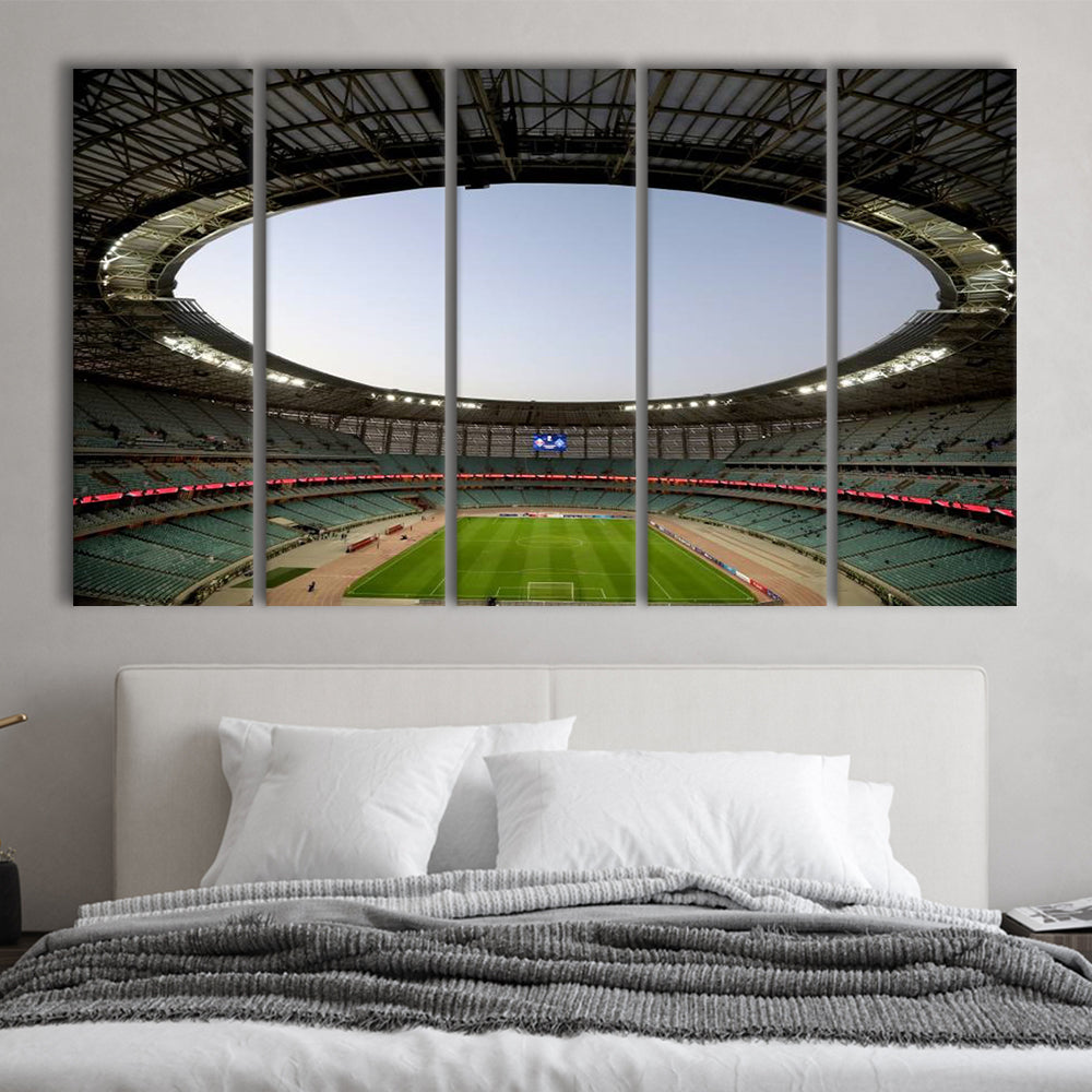 Empty Baku Olympic Stadium, Stadium Canvas, Sport Art, 5 Panel B, Extra Large Canvas, Canvas Print Wall Art