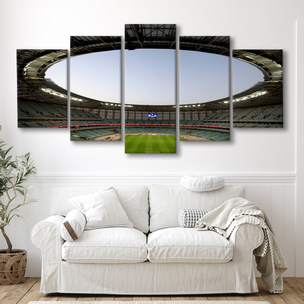 Empty Baku Olympic Stadium, Stadium Canvas, Sport Art, Gift for him, 5 Panel, Large Canvas, Canvas Print Wall Art