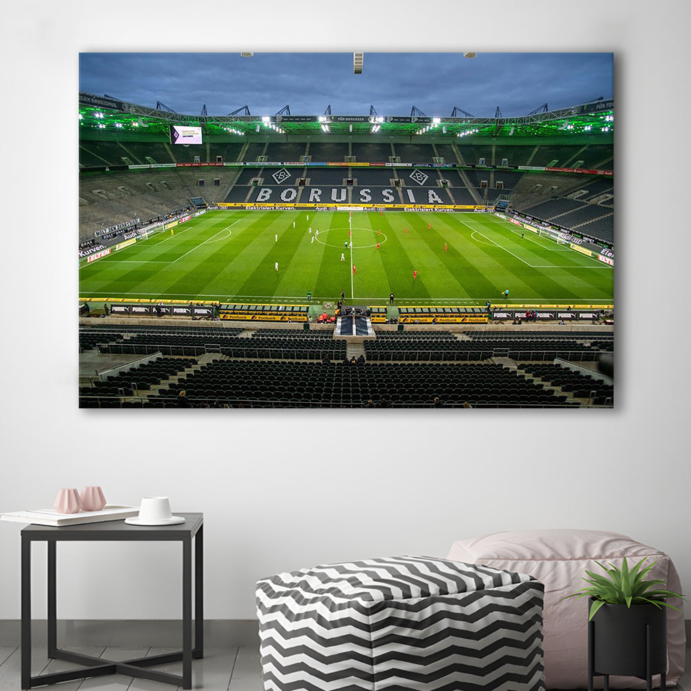 Empty Borussia Park, Stadium Canvas, Sport Art, Gift for him, Man Cave Decor, Art Print, Canvas Print Wall Art