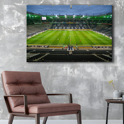 Empty Borussia Park, Stadium Canvas, Sport Art, Gift for him, Man Cave Decor, Art Print, Canvas Print Wall Art
