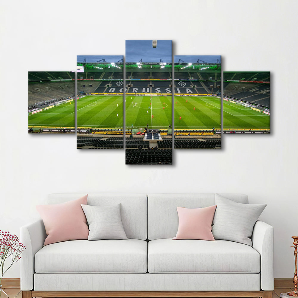 Empty Borussia Park, Stadium Canvas, Sport Art, Gift for him, 5 Panel, Large Canvas, Canvas Print Wall Art