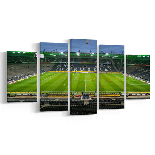 Empty Borussia Park, Stadium Canvas, Sport Art, Gift for him, 5 Panel, Large Canvas, Canvas Print Wall Art