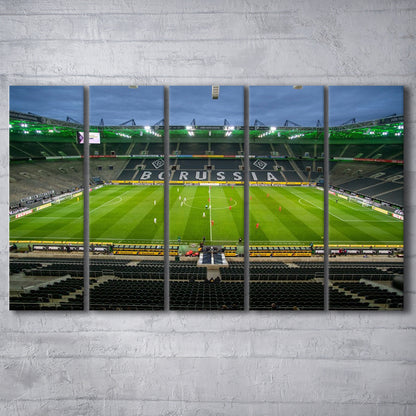 Empty Borussia Park, Stadium Canvas, Sport Art, 5 Panel B, Extra Large Canvas, Canvas Print Wall Art