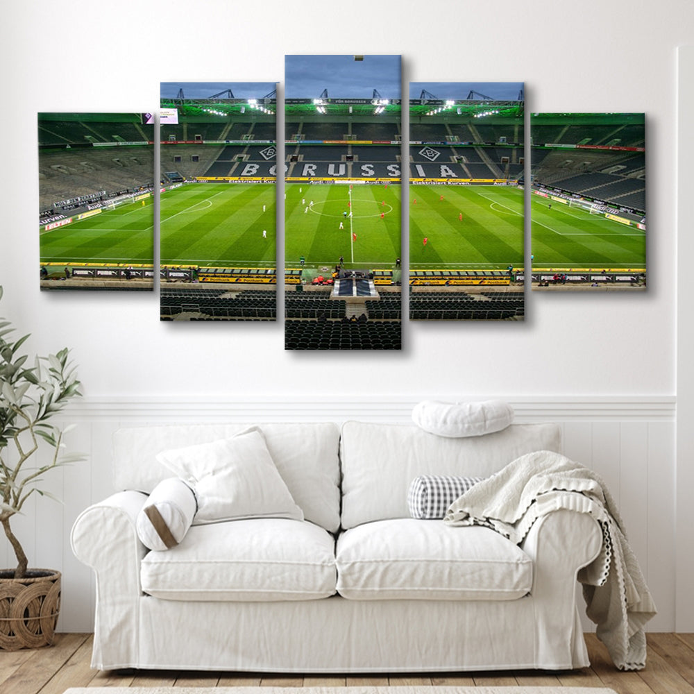 Empty Borussia Park, Stadium Canvas, Sport Art, Gift for him, 5 Panel, Large Canvas, Canvas Print Wall Art