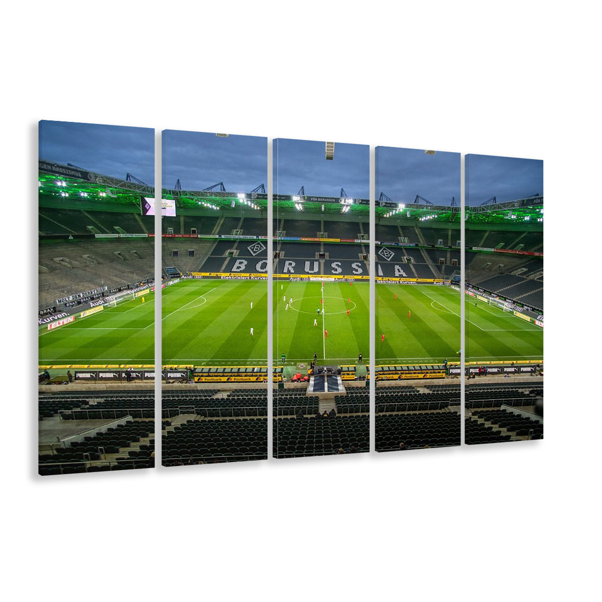 Empty Borussia Park, Stadium Canvas, Sport Art, 5 Panel B, Extra Large Canvas, Canvas Print Wall Art