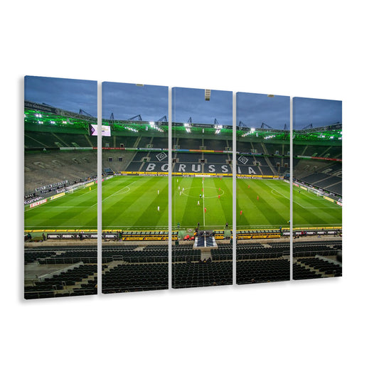 Empty Borussia Park, Stadium Canvas, Sport Art, 5 Panel B, Extra Large Canvas, Canvas Print Wall Art