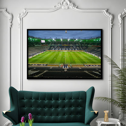 Empty Borussia Park, Stadium Canvas, Sport Art, Gift for him, Framed Art Print Wall Decor, Picture Framed