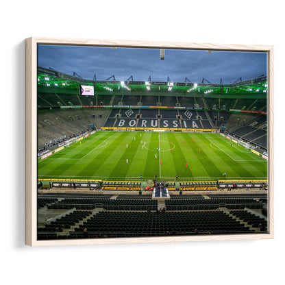 Empty Borussia Park, Stadium Canvas, Sport Art, Framed Canvas Print Wall Art, Floating Frame