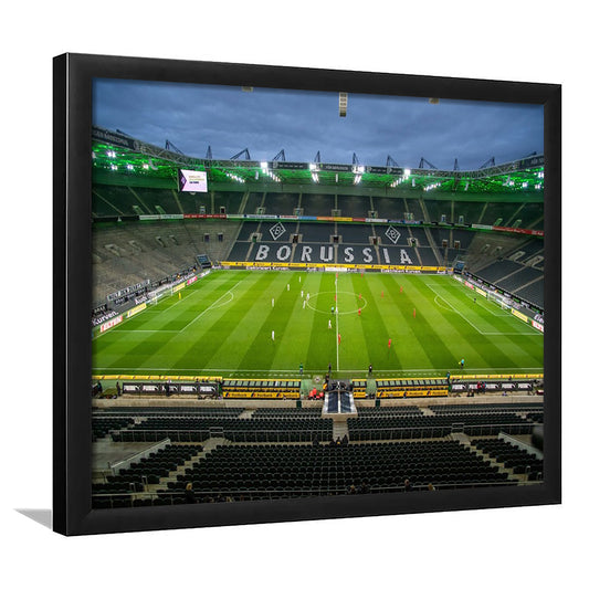 Empty Borussia Park, Stadium Canvas, Sport Art, Gift for him, Framed Art Print Wall Decor, Picture Framed