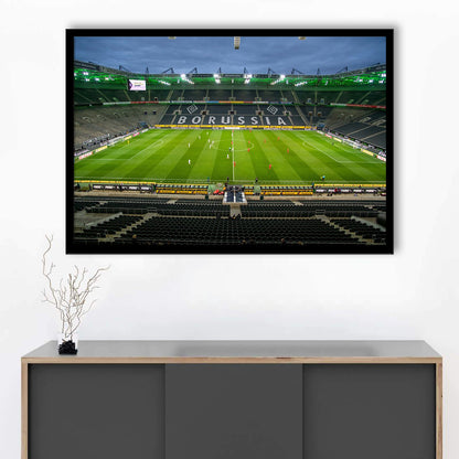 Empty Borussia Park, Stadium Canvas, Sport Art, Gift for him, Framed Art Print Wall Decor, Picture Framed