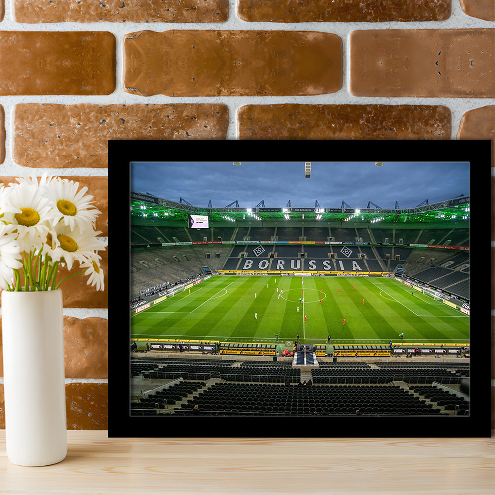 Empty Borussia Park, Stadium Canvas, Sport Art, Gift for him, Framed Art Print Wall Decor, Picture Framed