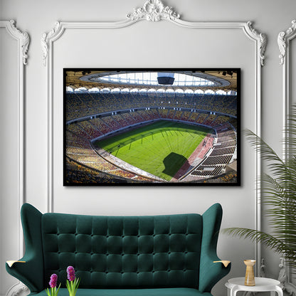 Empty Bucharest Stadium, Stadium Canvas, Sport Art, Gift for him, Framed Art Print Wall Decor, Picture Framed