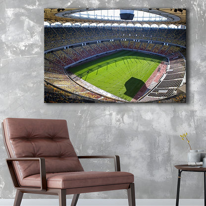 Empty Bucharest Stadium, Stadium Canvas, Sport Art, Gift for him, Man Cave Decor, Art Print, Canvas Print Wall Art