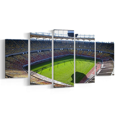 Empty Bucharest Stadium, Stadium Canvas, Sport Art, Gift for him, 5 Panel, Large Canvas, Canvas Print Wall Art