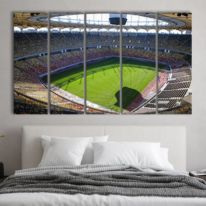 Empty Bucharest Stadium, Stadium Canvas, Sport Art, 5 Panel B, Extra Large Canvas, Canvas Print Wall Art