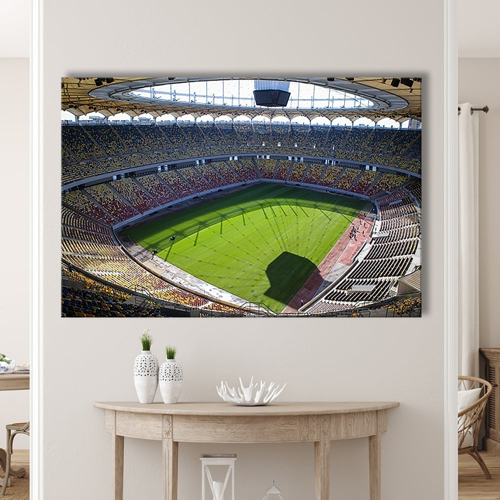Empty Bucharest Stadium, Stadium Canvas, Sport Art, Gift for him, Man Cave Decor, Art Print, Canvas Print Wall Art