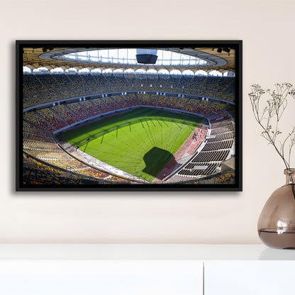 Empty Bucharest Stadium, Stadium Canvas, Sport Art, Framed Canvas Print Wall Art, Floating Frame