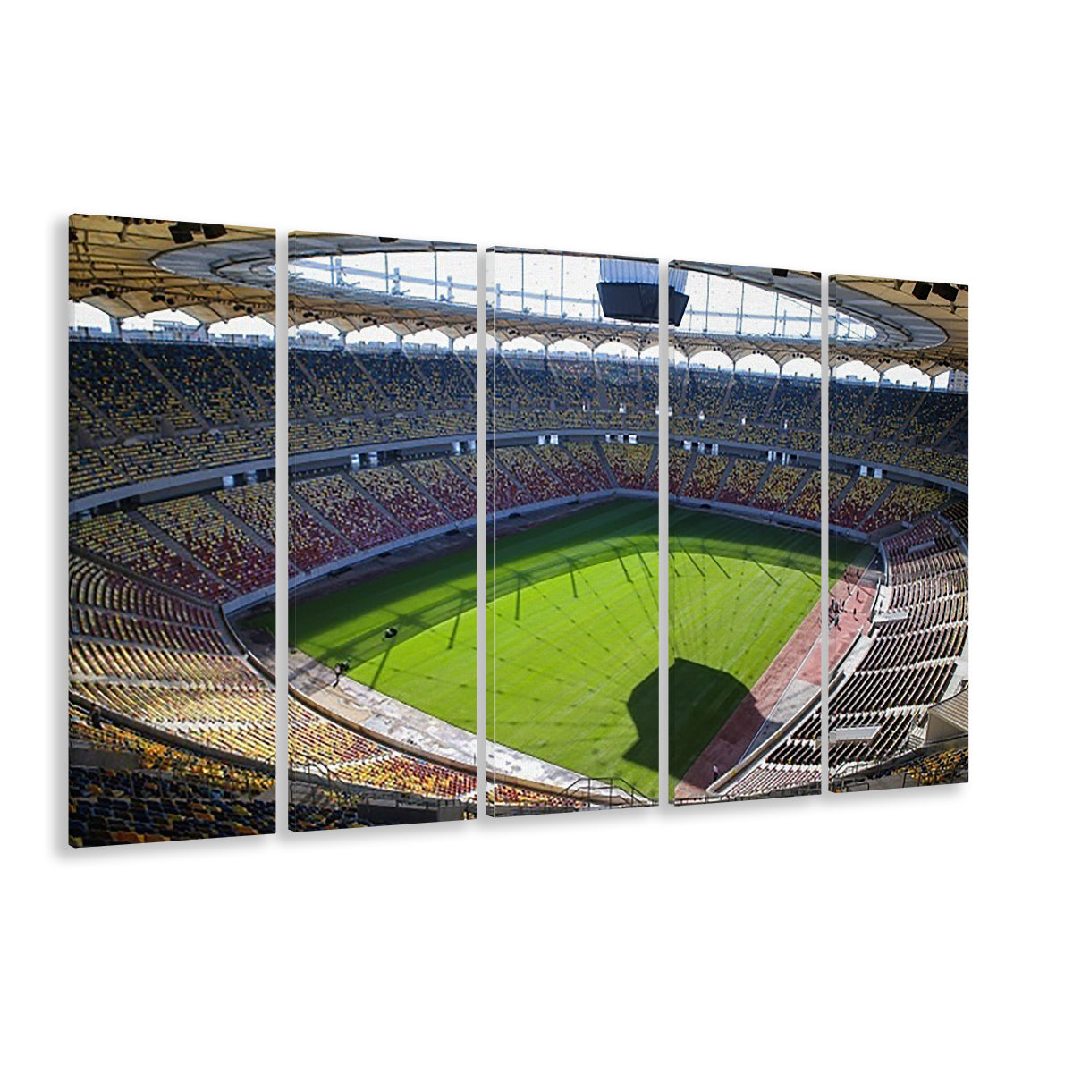 Empty Bucharest Stadium, Stadium Canvas, Sport Art, 5 Panel B, Extra Large Canvas, Canvas Print Wall Art