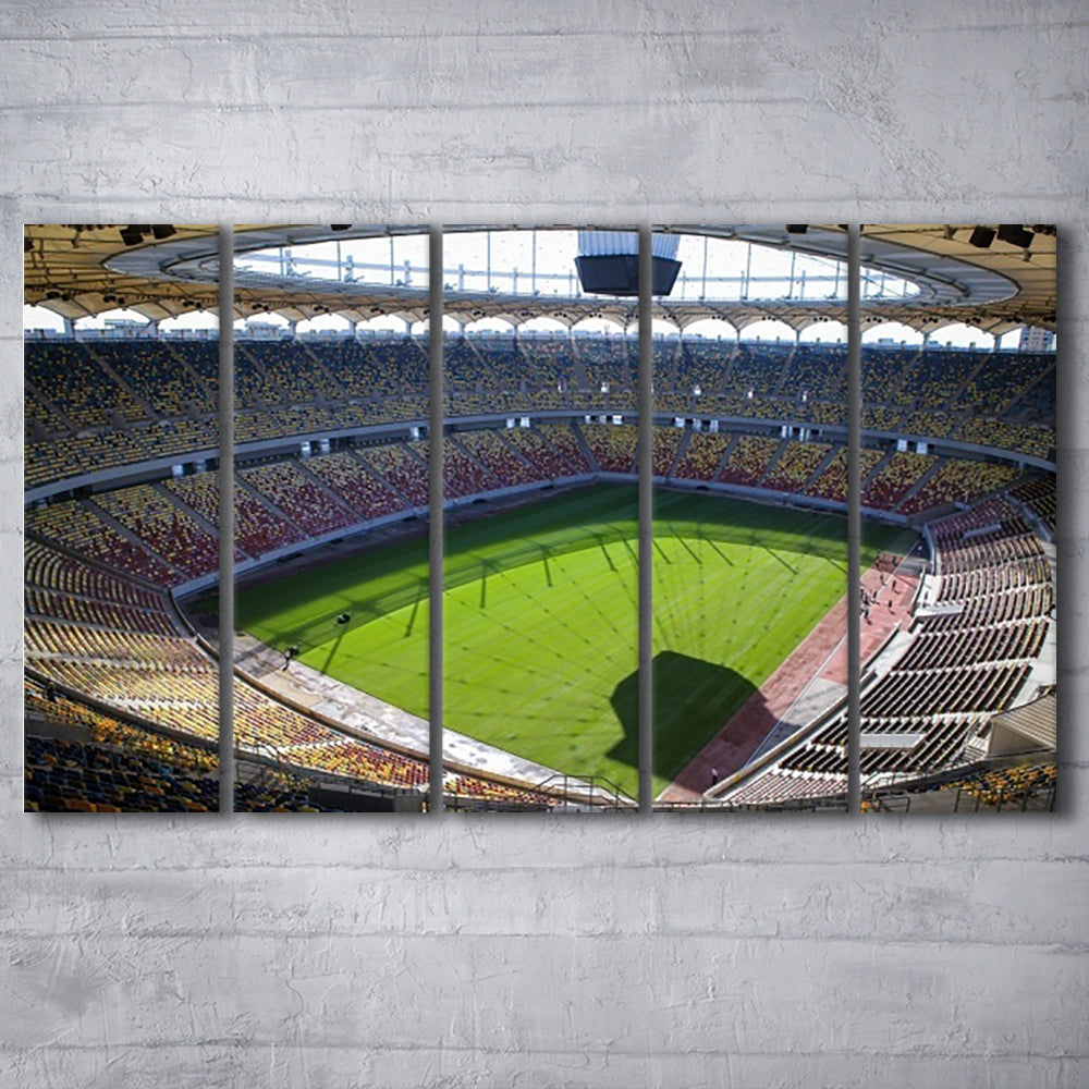 Empty Bucharest Stadium, Stadium Canvas, Sport Art, 5 Panel B, Extra Large Canvas, Canvas Print Wall Art