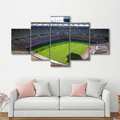 Empty Bucharest Stadium, Stadium Canvas, Sport Art, Gift for him, 5 Panel, Large Canvas, Canvas Print Wall Art