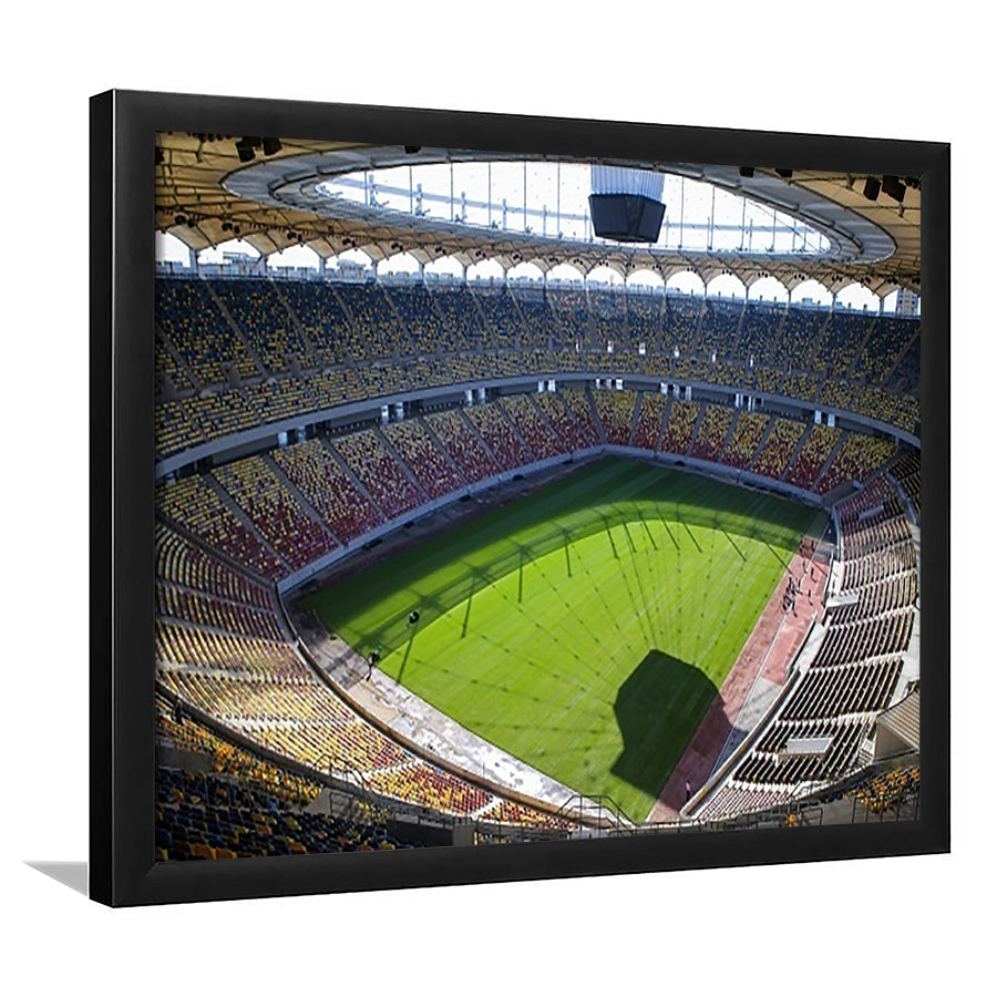 Empty Bucharest Stadium, Stadium Canvas, Sport Art, Gift for him, Framed Art Print Wall Decor, Picture Framed