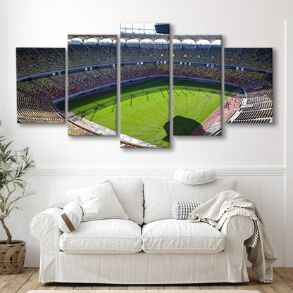 Empty Bucharest Stadium, Stadium Canvas, Sport Art, Gift for him, 5 Panel, Large Canvas, Canvas Print Wall Art