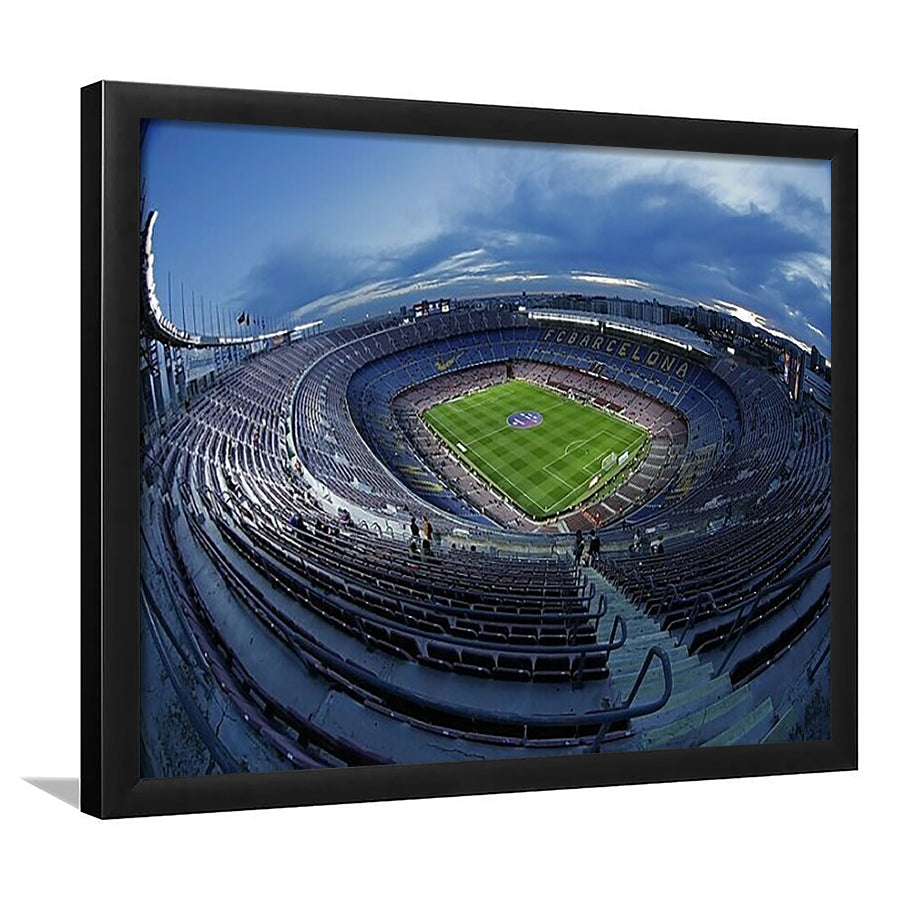 Empty Camp Nou, Stadium Canvas, Sport Art, Gift for him, Framed Art Print Wall Decor, Picture Framed