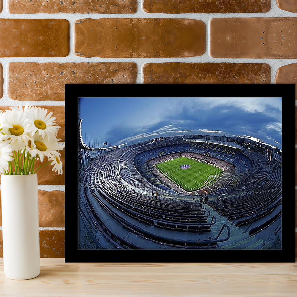 Empty Camp Nou, Stadium Canvas, Sport Art, Gift for him, Framed Art Print Wall Decor, Picture Framed