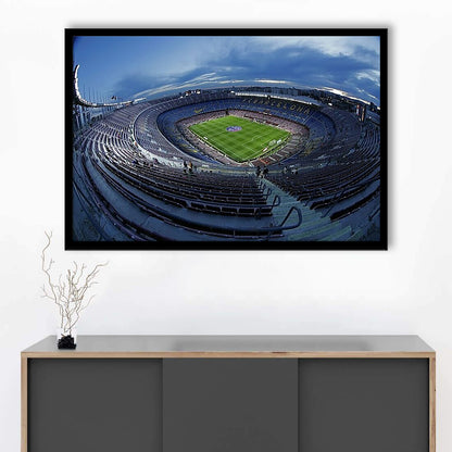 Empty Camp Nou, Stadium Canvas, Sport Art, Gift for him, Framed Art Print Wall Decor, Picture Framed