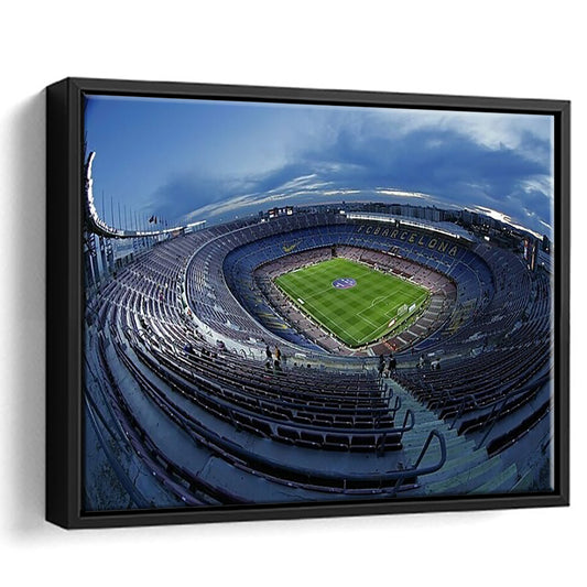 Empty Camp Nou, Stadium Canvas, Sport Art, Framed Canvas Print Wall Art, Floating Frame