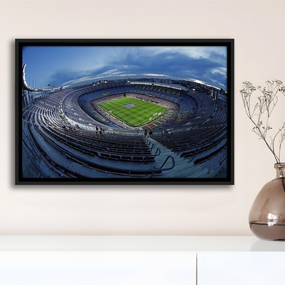 Empty Camp Nou, Stadium Canvas, Sport Art, Framed Canvas Print Wall Art, Floating Frame