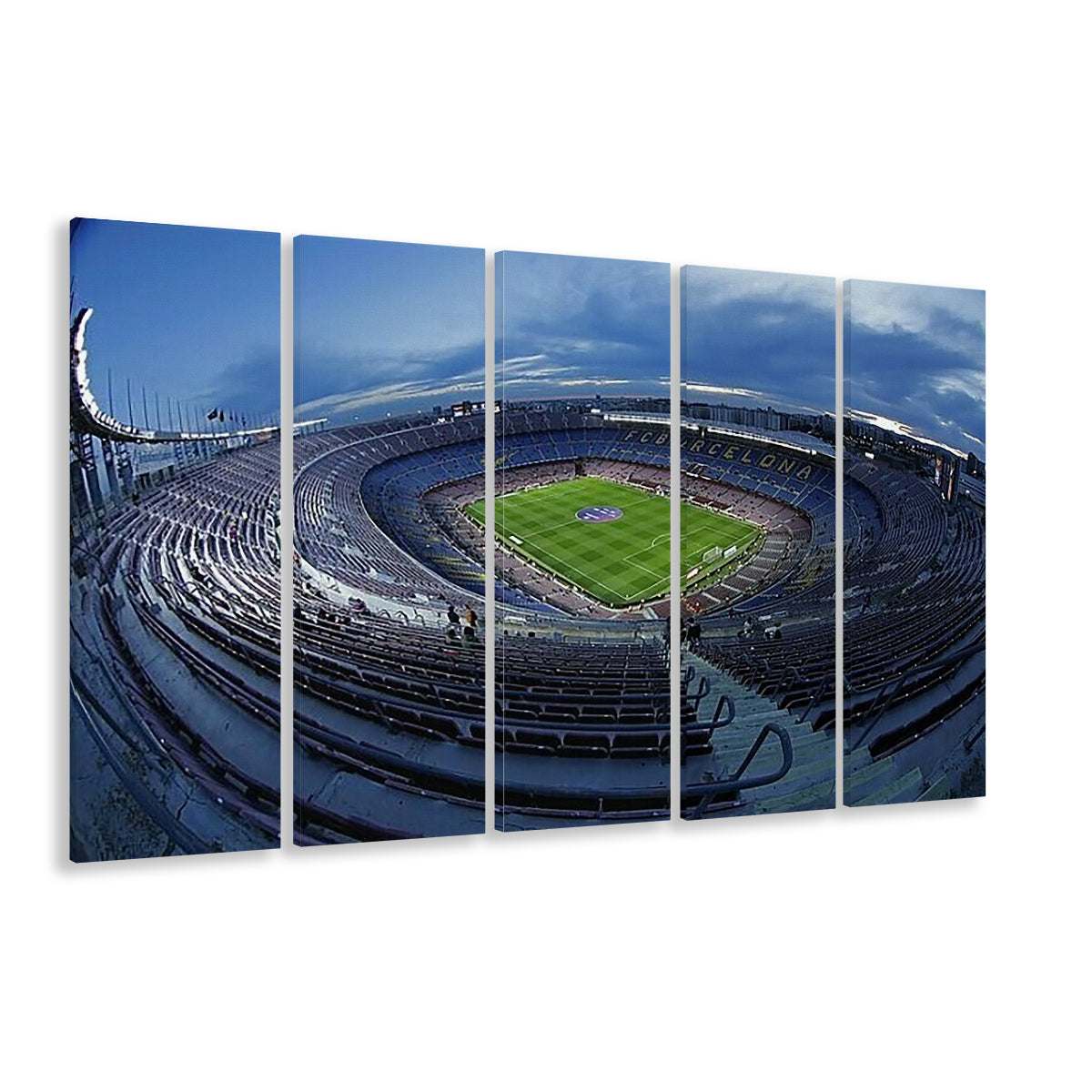 Empty Camp Nou, Stadium Canvas, Sport Art, 5 Panel B, Extra Large Canvas, Canvas Print Wall Art