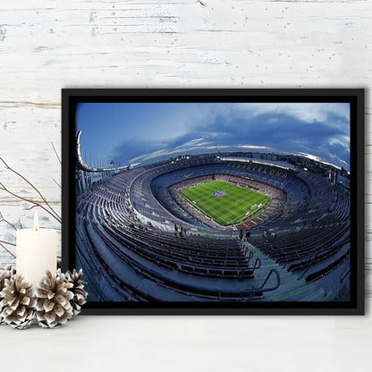 Empty Camp Nou, Stadium Canvas, Sport Art, Framed Canvas Print Wall Art, Floating Frame