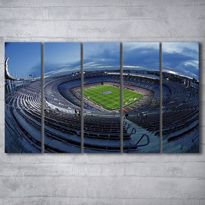 Empty Camp Nou, Stadium Canvas, Sport Art, 5 Panel B, Extra Large Canvas, Canvas Print Wall Art