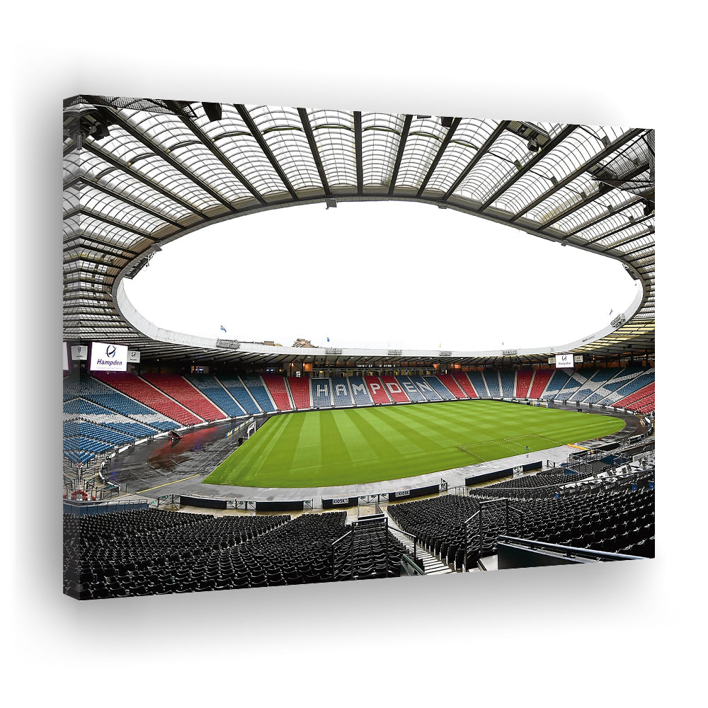 Empty Hampden Park, Stadium Canvas, Sport Art, Gift for him, Man Cave Decor, Art Print, Canvas Print Wall Art