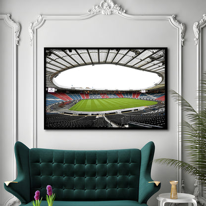 Empty Hampden Park, Stadium Canvas, Sport Art, Gift for him, Framed Art Print Wall Decor, Picture Framed