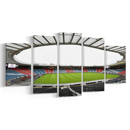 Empty Hampden Park, Stadium Canvas, Sport Art, Gift for him, 5 Panel, Large Canvas, Canvas Print Wall Art