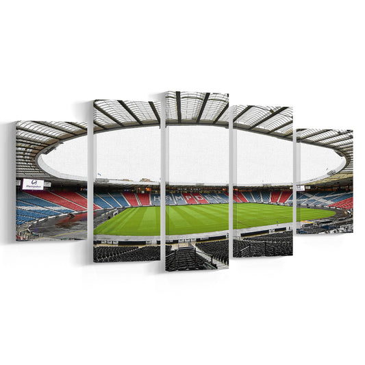 Empty Hampden Park, Stadium Canvas, Sport Art, Gift for him, 5 Panel, Large Canvas, Canvas Print Wall Art