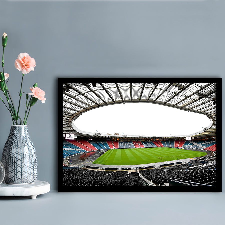 Empty Hampden Park, Stadium Canvas, Sport Art, Gift for him, Framed Art Print Wall Decor, Picture Framed