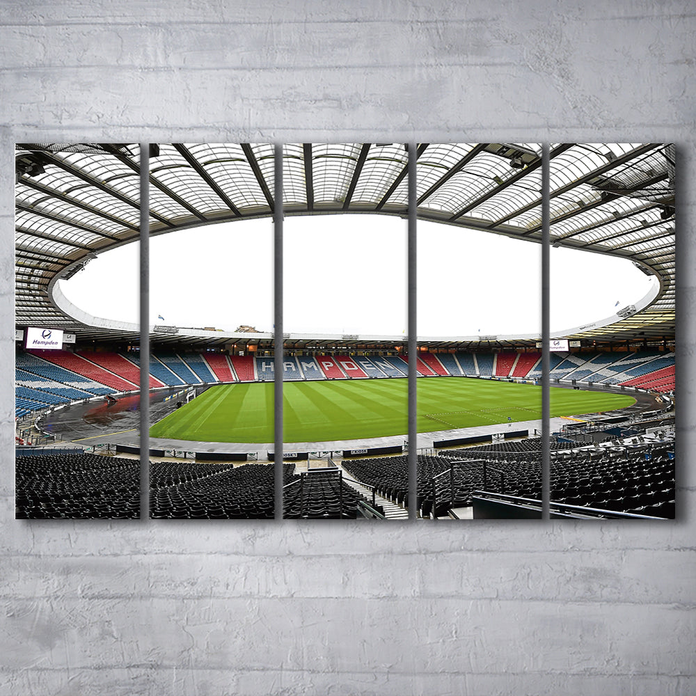 Empty Hampden Park, Stadium Canvas, Sport Art, 5 Panel B, Extra Large Canvas, Canvas Print Wall Art