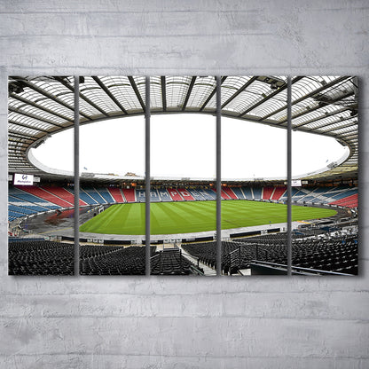 Empty Hampden Park, Stadium Canvas, Sport Art, 5 Panel B, Extra Large Canvas, Canvas Print Wall Art