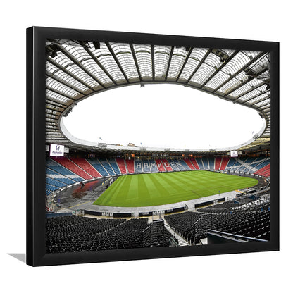 Empty Hampden Park, Stadium Canvas, Sport Art, Gift for him, Framed Art Print Wall Decor, Picture Framed