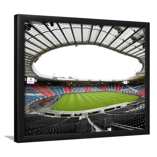Empty Hampden Park, Stadium Canvas, Sport Art, Gift for him, Framed Art Print Wall Decor, Picture Framed