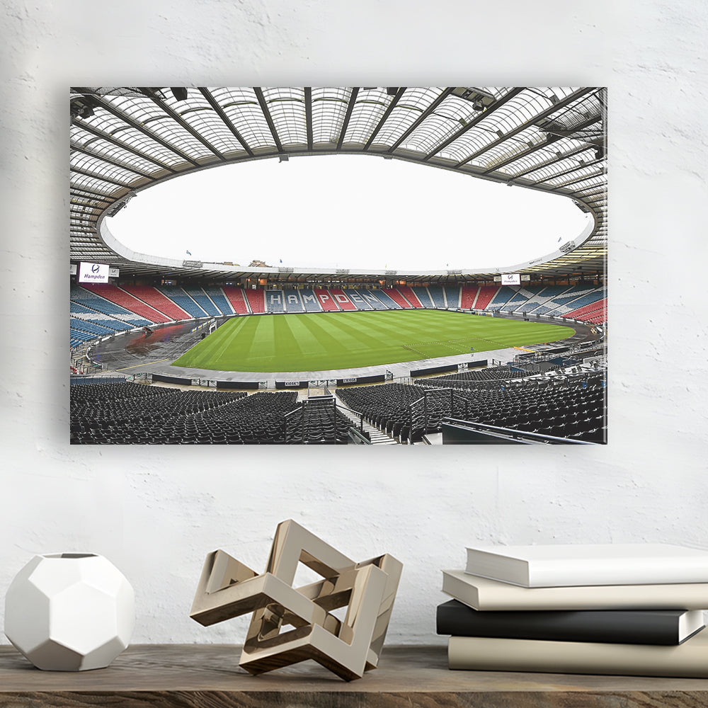 Empty Hampden Park, Stadium Canvas, Sport Art, Gift for him, Man Cave Decor, Art Print, Canvas Print Wall Art
