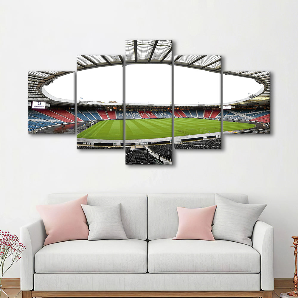 Empty Hampden Park, Stadium Canvas, Sport Art, Gift for him, 5 Panel, Large Canvas, Canvas Print Wall Art