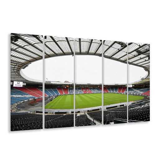 Empty Hampden Park, Stadium Canvas, Sport Art, 5 Panel B, Extra Large Canvas, Canvas Print Wall Art