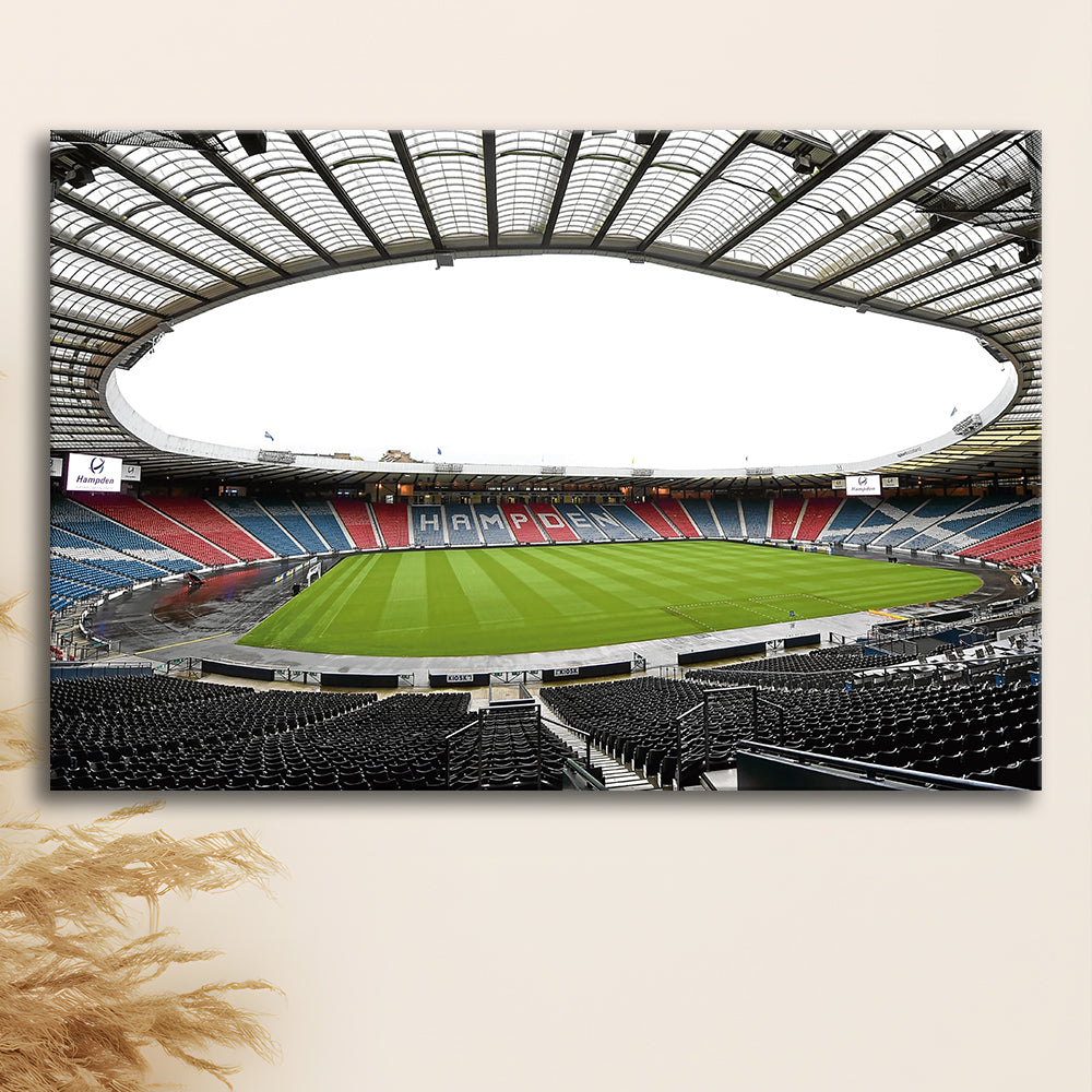 Empty Hampden Park, Stadium Canvas, Sport Art, Gift for him, Man Cave Decor, Art Print, Canvas Print Wall Art