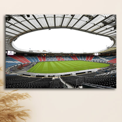 Empty Hampden Park, Stadium Canvas, Sport Art, Gift for him, Man Cave Decor, Art Print, Canvas Print Wall Art