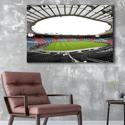 Empty Hampden Park, Stadium Canvas, Sport Art, Gift for him, Man Cave Decor, Art Print, Canvas Print Wall Art
